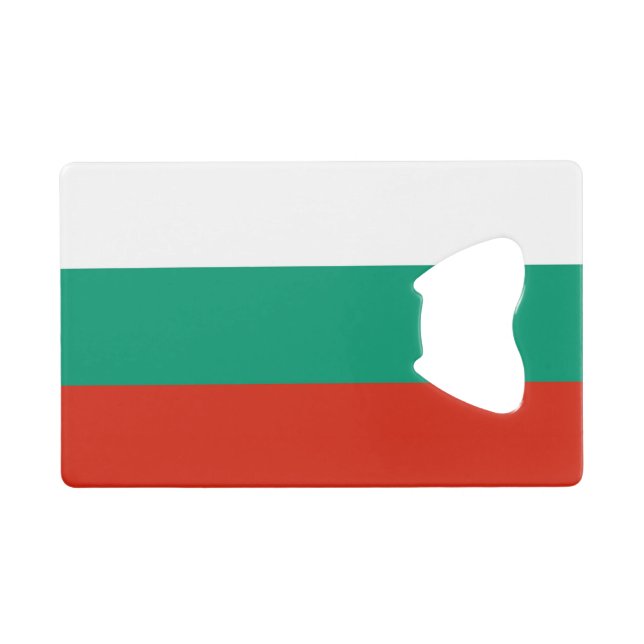 Steel Bottle Opener with flag of Bulgaria (Front (Horizontal))