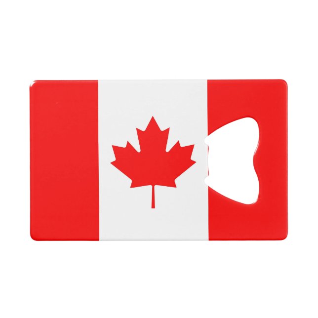 Steel Bottle Opener with flag of Canada (Front (Horizontal))