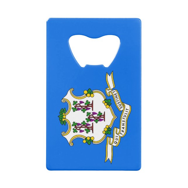 Steel Bottle Opener with flag of Connecticut,USA (Front)