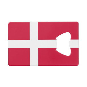Steel Bottle Opener with flag of Denmark