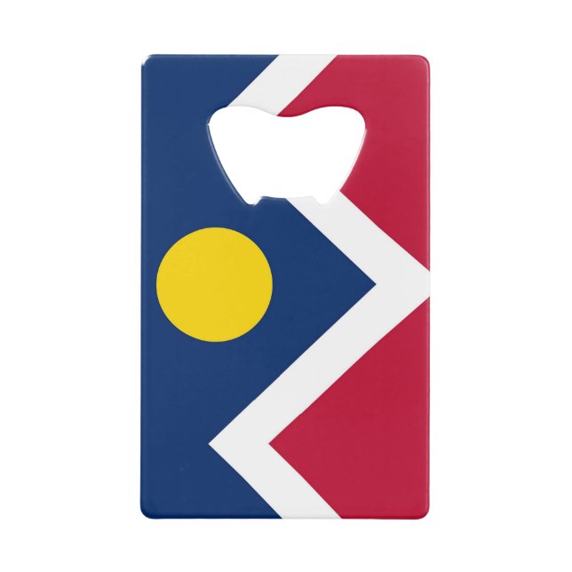 Steel Bottle Opener with flag of Denver, USA (Front)