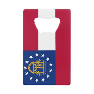 Steel Bottle Opener with flag of Georgia, USA