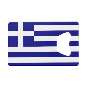 Steel Bottle Opener with flag of Greece