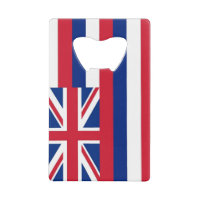 Steel Bottle Opener with flag of Hawaii, USA