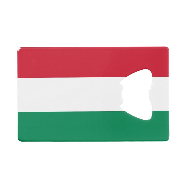 Steel Bottle Opener with flag of Hungary (Front (Horizontal))