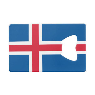 Steel Bottle Opener with flag of Iceland