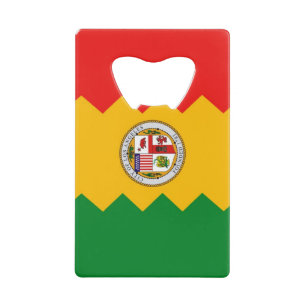 Steel Bottle Opener with flag of Los Angeles