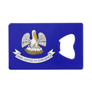 Steel Bottle Opener with flag of Louisiana, USA