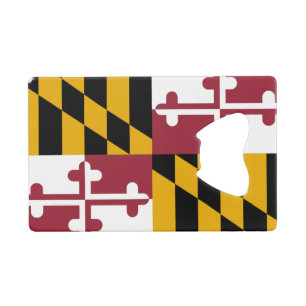 Steel Bottle Opener with flag of Maryland, USA