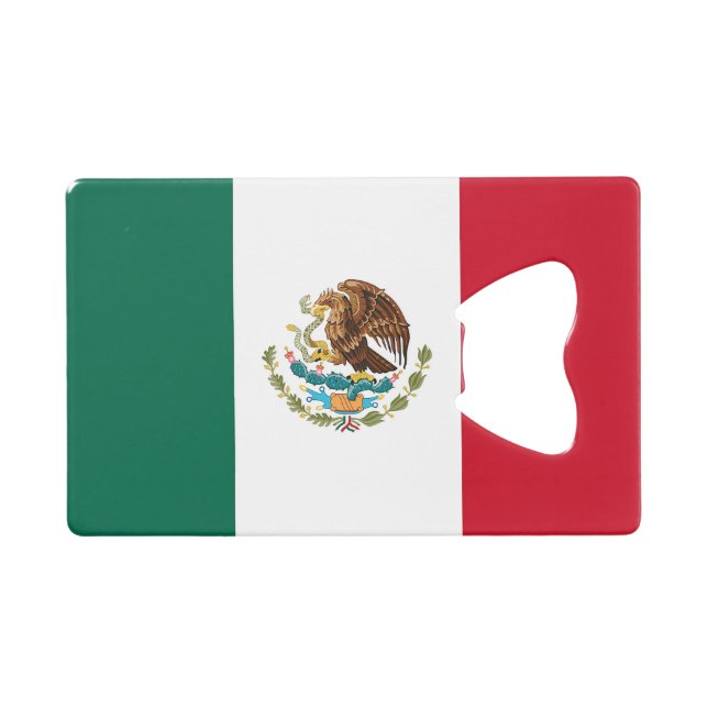 Steel Bottle Opener with flag of Mexico (Front (Horizontal))