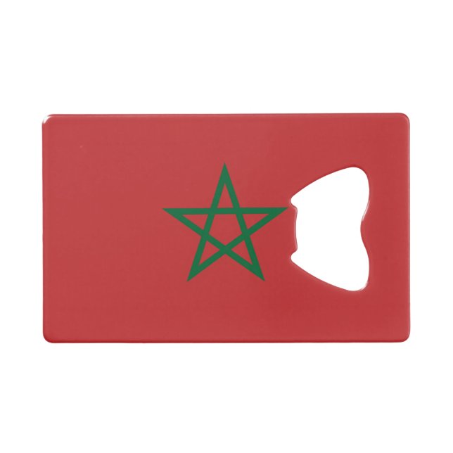Steel Bottle Opener with flag of Morocco (Front (Horizontal))