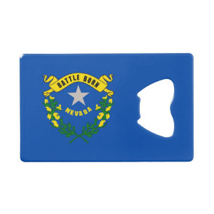 Steel Bottle Opener with flag of Nevada, USA