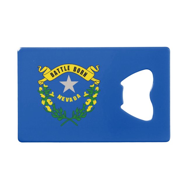 Steel Bottle Opener with flag of Nevada, USA (Front (Horizontal))