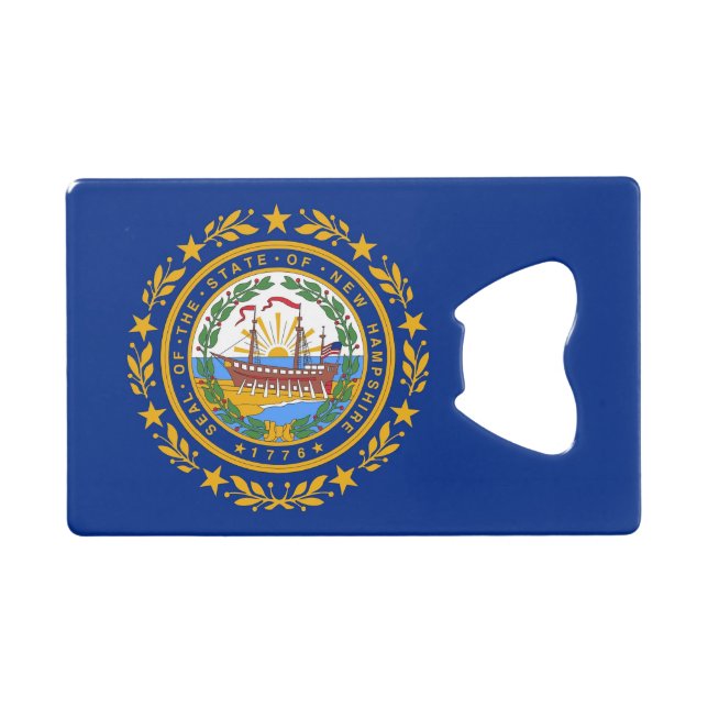 Steel Bottle Opener with flag of New Hampshire USA (Front (Horizontal))