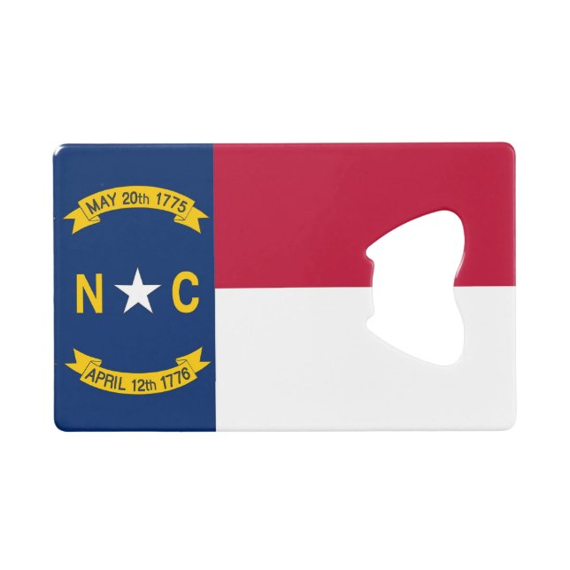 Steel Bottle Opener with flag of North Carolina (Front (Horizontal))