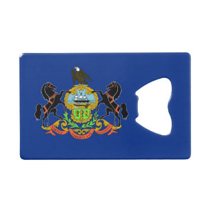 Steel Bottle Opener with flag of Pennsylvania