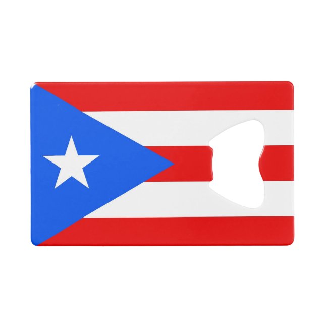 Steel Bottle Opener with flag of Puerto Rico, USA (Front (Horizontal))