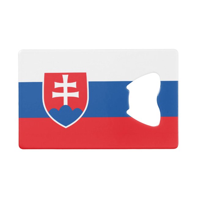 Steel Bottle Opener with flag of Slovakia (Front (Horizontal))