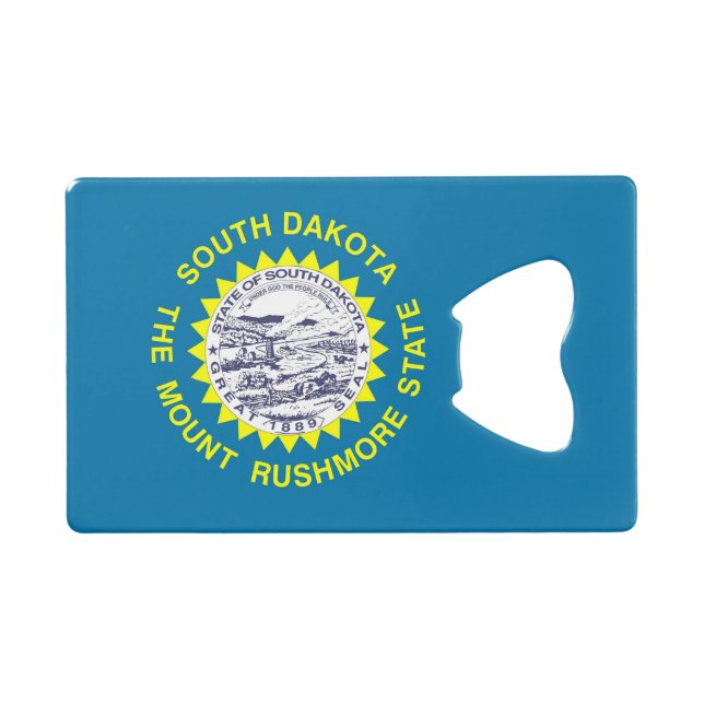 Steel Bottle Opener with flag of South Dakota (Front (Horizontal))