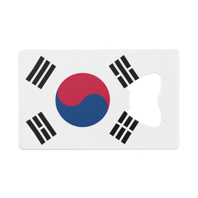Steel Bottle Opener with flag of South Korea (Front (Horizontal))
