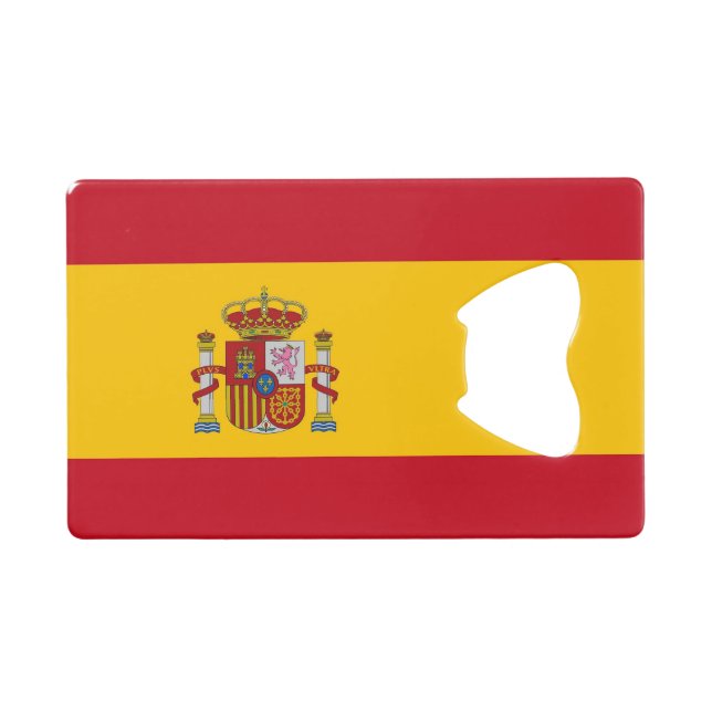 Steel Bottle Opener with flag of Spain (Front (Horizontal))