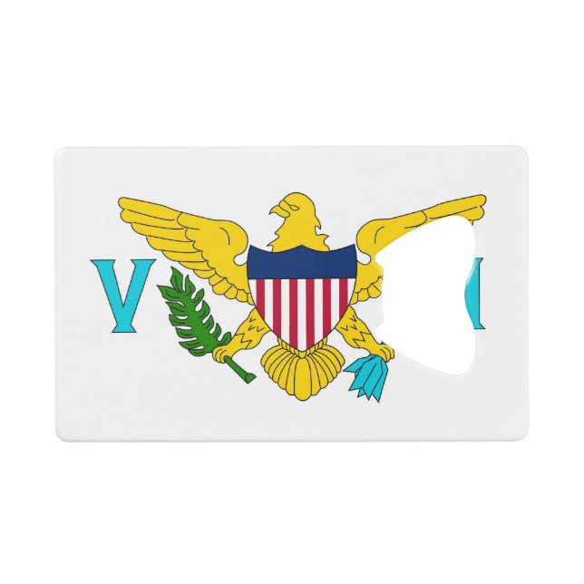 Steel Bottle Opener with flag of Virgin Islands (Front (Horizontal))