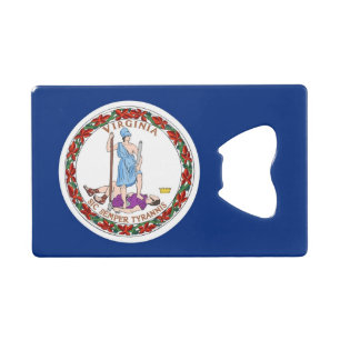 Steel Bottle Opener with flag of Virginia, USA