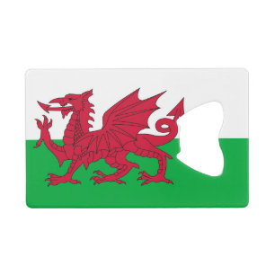Steel Bottle Opener with flag of Wales, UK