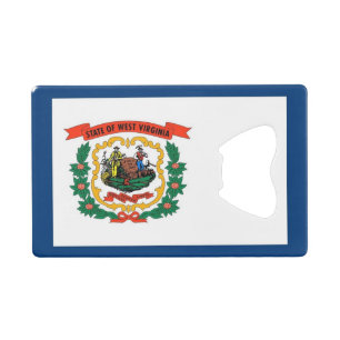 Steel Bottle Opener with flag of West Virginia