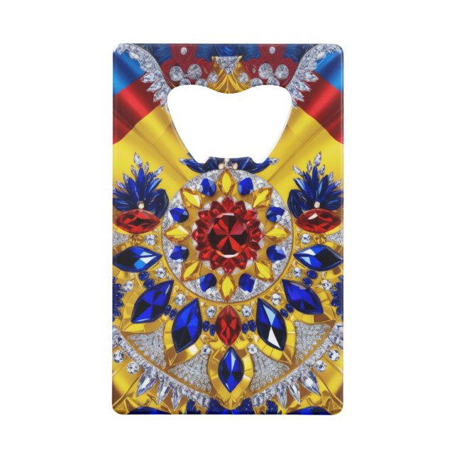 Steel Bottle Opener with Romania Colours (Front)