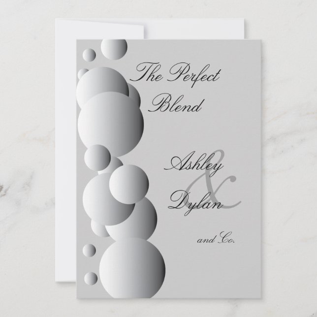 Steel Bubbles Blended Family Wedding Invitation (Front)