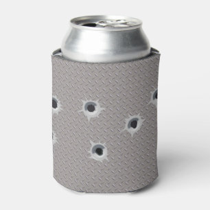 Steel Can with Bullet Holes Novelty Can Cooler