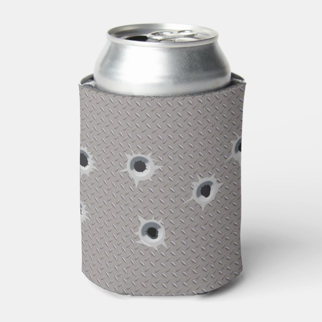 Steel Can with Bullet Holes Novelty Cooler (Can Front)