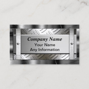 Steel Diamond Pattern Metal Business Card