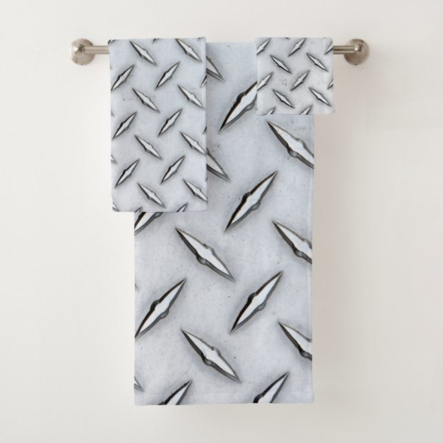 Steel Diamond Plate Bath Bath Towel Set (Insitu)