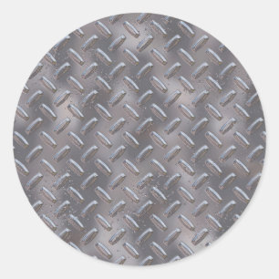 Steel Diamond Plate Classic Round Sticker