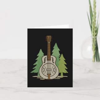 Steel Dobro Forest Rustic Music Lover Art  Card