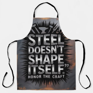 Steel Doesn’t Shape Itself – Blacksmith Quote Apron