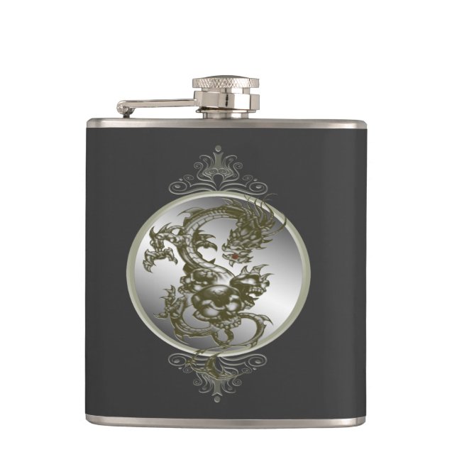 Steel Dragon Flask (Front)