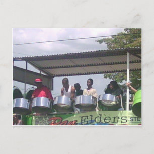Steel Drum Band playing in Carnival Postcard