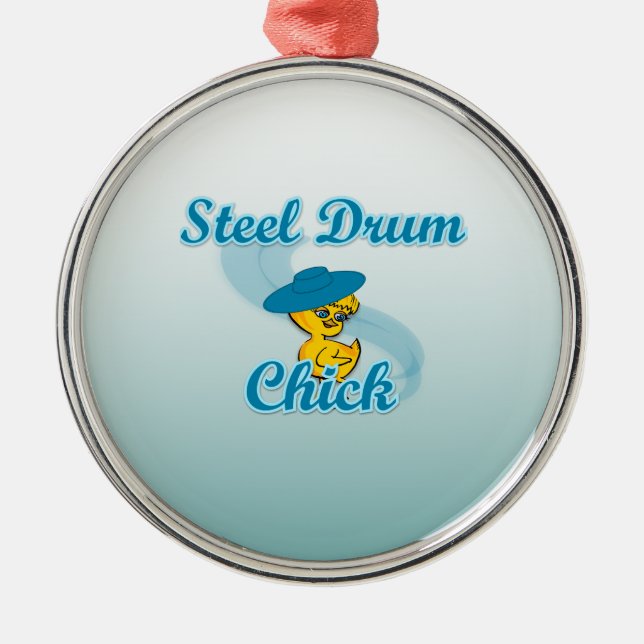 Steel Drum Chick #3 Metal Tree Decoration (Front)