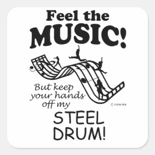 Steel Drum Feel The Music Square Sticker