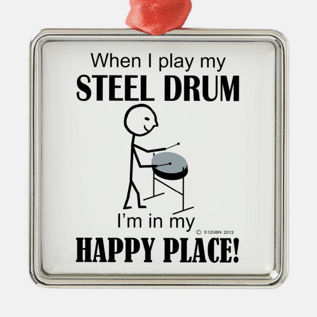 Steel Drum Happy Place Metal Tree Decoration (Front)