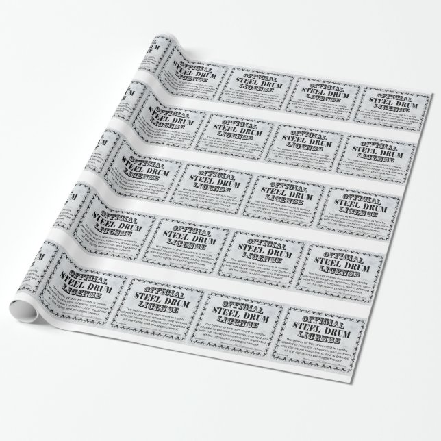 Steel Drum License Wrapping Paper (Unrolled)