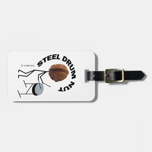 Steel Drum Nut Luggage Tag (Front Horizontal)
