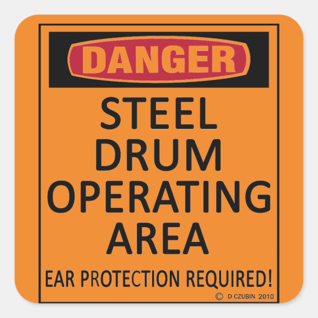 Steel Drum Operating Area Square Sticker (Front)