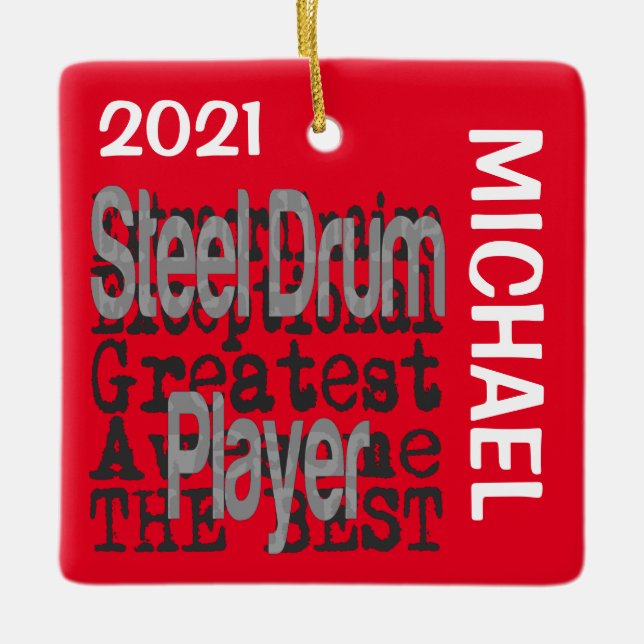 Steel Drum Player Extraordinaire CUSTOM Ceramic Ornament (Front)