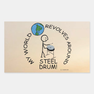 Steel Drum - World Revolves Around Rectangular Sti Sticker