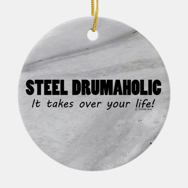 Steel Drumaholic Life Ceramic Tree Decoration (Front)