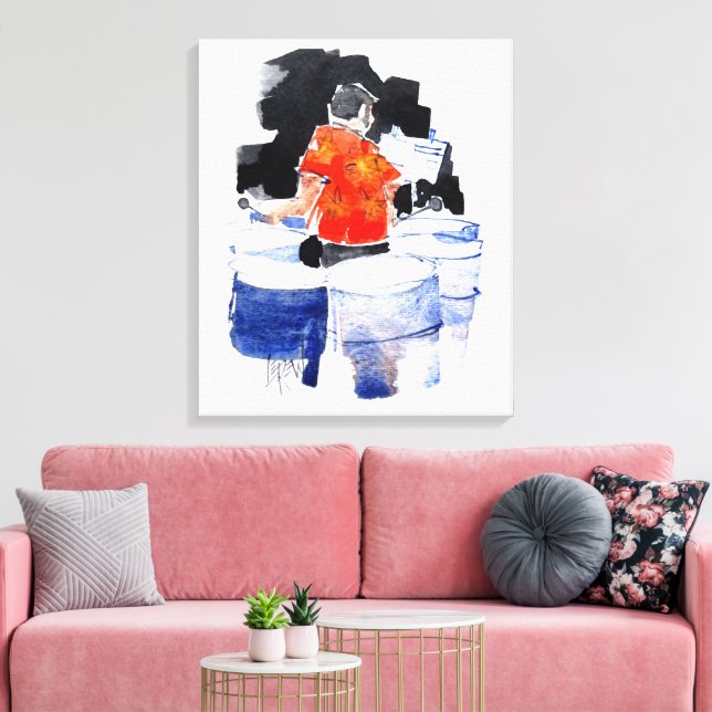 Steel Drums Bass Player / Artist Larry Lerew Canvas Print (Insitu(LivingRoom))